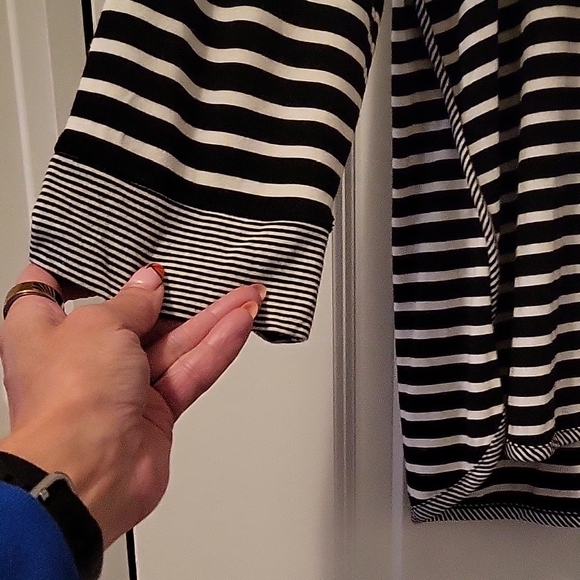 Talbots Black and White Striped Shirt - Picture 4 of 9